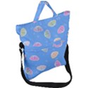 Seashell Clam Pattern Art Design Fold Over Handle Tote Bag View1