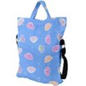 Seashell Clam Pattern Art Design Fold Over Handle Tote Bag View2