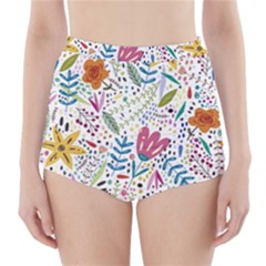 Flowers Nature Wallpaper Background High-waisted Bikini Bottoms