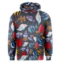 Sea Animals Pattern Wallpaper Fish Men s Core Hoodie by Amaryn4rt