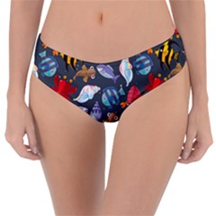 Sea Animals Pattern Wallpaper Fish Reversible Classic Bikini Bottoms by Amaryn4rt