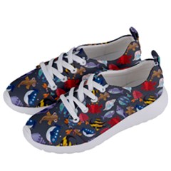 Sea Animals Pattern Wallpaper Fish Women s Lightweight Sports Shoes by Amaryn4rt