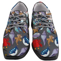 Sea Animals Pattern Wallpaper Fish Women Heeled Oxford Shoes by Amaryn4rt