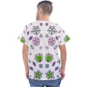 Floral Art Design Pattern Drawing Men s V-Neck Scrub Top View2