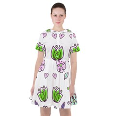 Floral Art Design Pattern Drawing Sailor Dress by Amaryn4rt