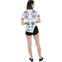 Floral Art Design Pattern Drawing Asymmetrical Short Sleeve Sports Tee View4