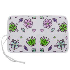 Floral Art Design Pattern Drawing Pen Storage Case (S)