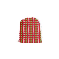 Festive Pattern Christmas Holiday Drawstring Pouch (xs) by Amaryn4rt