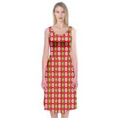 Festive Pattern Christmas Holiday Midi Sleeveless Dress by Amaryn4rt