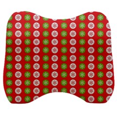 Festive Pattern Christmas Holiday Velour Head Support Cushion by Amaryn4rt