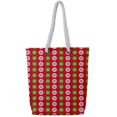 Festive Pattern Christmas Holiday Full Print Rope Handle Tote (small) by Amaryn4rt