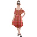 Festive Pattern Christmas Holiday Kids  Cut Out Shoulders Chiffon Dress View2