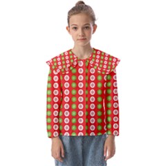 Festive Pattern Christmas Holiday Kids  Peter Pan Collar Blouse by Amaryn4rt