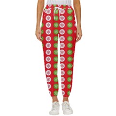 Festive Pattern Christmas Holiday Cropped Drawstring Pants by Amaryn4rt