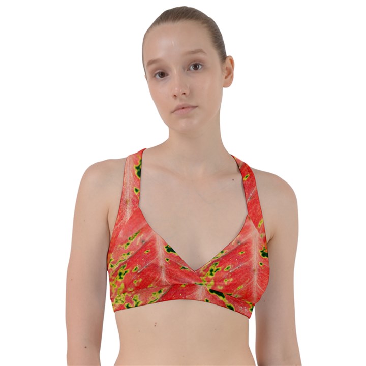 Aglonema Leaf Plant Pattern Flora Sweetheart Sports Bra