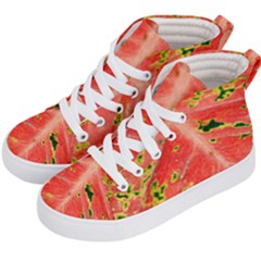 Aglonema Leaf Plant Pattern Flora Kids  Hi-top Skate Sneakers by Amaryn4rt