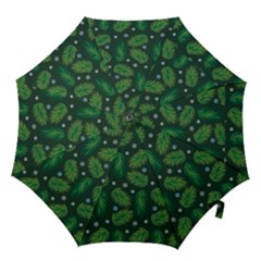 Leaves Snowflake Pattern Holiday Hook Handle Umbrellas (medium) by Amaryn4rt