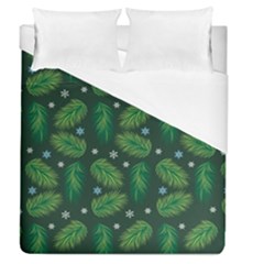 Leaves Snowflake Pattern Holiday Duvet Cover (queen Size) by Amaryn4rt