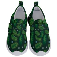 Leaves Snowflake Pattern Holiday Kids  Velcro No Lace Shoes by Amaryn4rt