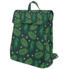 Leaves Snowflake Pattern Holiday Flap Top Backpack by Amaryn4rt