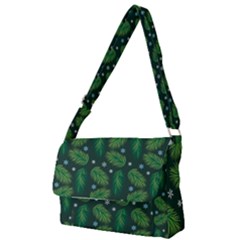 Leaves Snowflake Pattern Holiday Full Print Messenger Bag (s) by Amaryn4rt