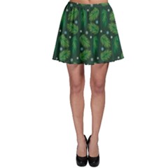 Leaves Snowflake Pattern Holiday Skater Skirt by Amaryn4rt