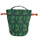 Leaves Snowflake Pattern Holiday Drawstring Bucket Bag View2