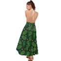 Leaves Snowflake Pattern Holiday Backless Maxi Beach Dress View2