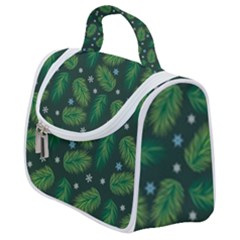 Leaves Snowflake Pattern Holiday Satchel Handbag by Amaryn4rt