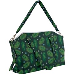 Leaves Snowflake Pattern Holiday Canvas Crossbody Bag by Amaryn4rt