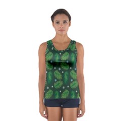 Leaves Snowflake Pattern Holiday Sport Tank Top  by Amaryn4rt