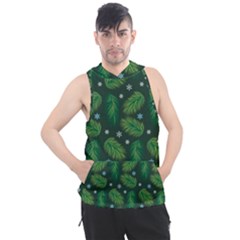 Leaves Snowflake Pattern Holiday Men s Sleeveless Hoodie by Amaryn4rt