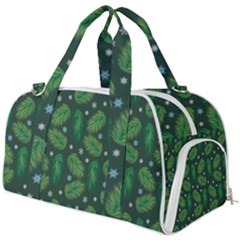 Leaves Snowflake Pattern Holiday Burner Gym Duffel Bag by Amaryn4rt