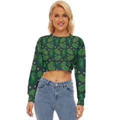 Leaves Snowflake Pattern Holiday Lightweight Long Sleeve Sweatshirt by Amaryn4rt