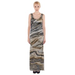 Texture Marble Abstract Pattern Thigh Split Maxi Dress by Amaryn4rt