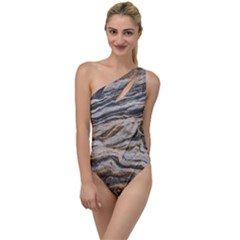 Texture Marble Abstract Pattern To One Side Swimsuit by Amaryn4rt