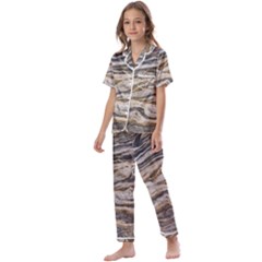 Texture Marble Abstract Pattern Kids  Satin Short Sleeve Pajamas Set by Amaryn4rt