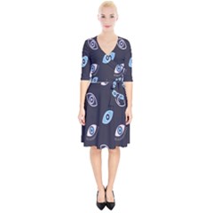 Eyes Evil Eye Blue Pattern Wrap Up Cocktail Dress by artworkshop