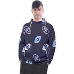 Eyes Evil Eye Blue Pattern Men s Pullover Hoodie by artworkshop