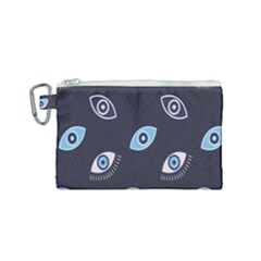 Eyes Evil Eye Blue Pattern Canvas Cosmetic Bag (Small)