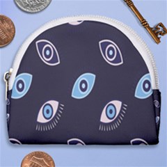 Eyes Evil Eye Blue Pattern Horseshoe Style Canvas Pouch by artworkshop