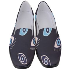 Eyes Evil Eye Blue Pattern Women s Classic Loafer Heels