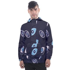 Eyes Evil Eye Blue Pattern Men s Front Pocket Pullover Windbreaker by artworkshop