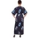 Eyes Evil Eye Blue Pattern V-Neck Boho Style Maxi Dress View2