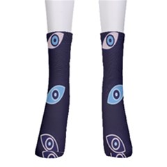 Eyes Evil Eye Blue Pattern Crew Socks by artworkshop