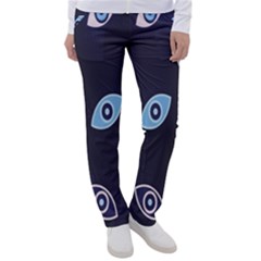 Eyes Evil Eye Blue Pattern Women s Casual Pants