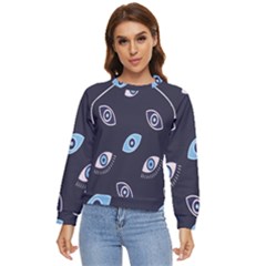 Eyes Evil Eye Blue Pattern Women s Long Sleeve Raglan Tee