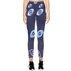 Eyes Evil Eye Blue Pattern Pocket Leggings  by artworkshop