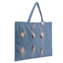 Flamingo Birds Plumage Sea Water Zipper Large Tote Bag View2