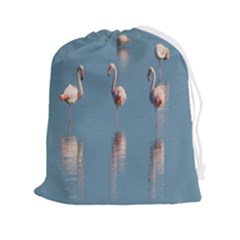 Flamingo Birds Plumage Sea Water Drawstring Pouch (2xl) by artworkshop